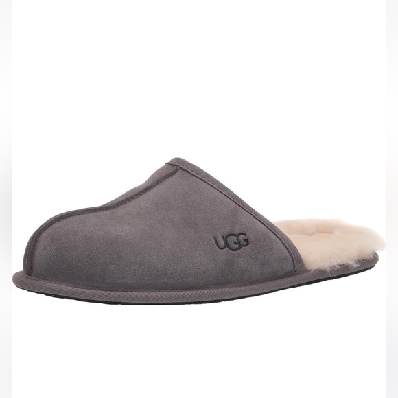 Ugg Men's Scuff Suede Grey Slippers Size 10 - Picture 2 of 10